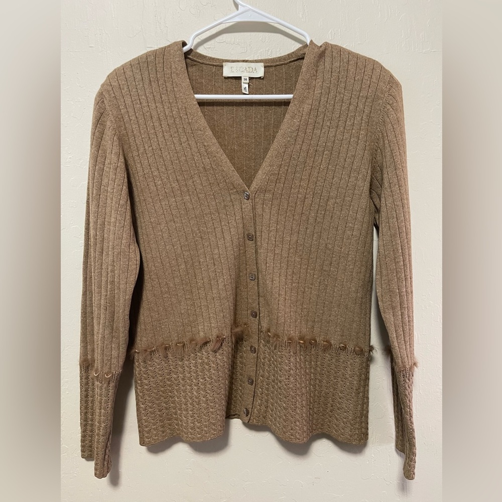 Vintage silk/cashmere/wool blend Escada cardigan | Sz M
